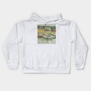 Oyster Sloop, Cos Cob by Childe Hassam Kids Hoodie